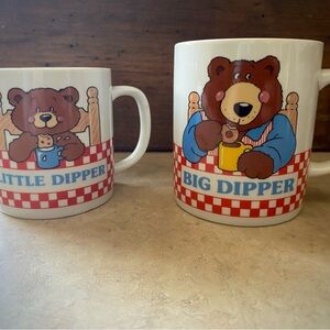 Vintage Avon 1980s Teddy Bear Mugs: Father & Child Set Dad/Poppop Gifts Ceramic